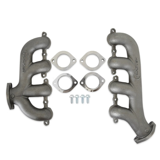 Engine & Accessories Manifold - BlackHeart - 2-1/2 in Outlet - Cast Iron - Natural - Small Block Chevy Exit - GM LS-Series - Pair