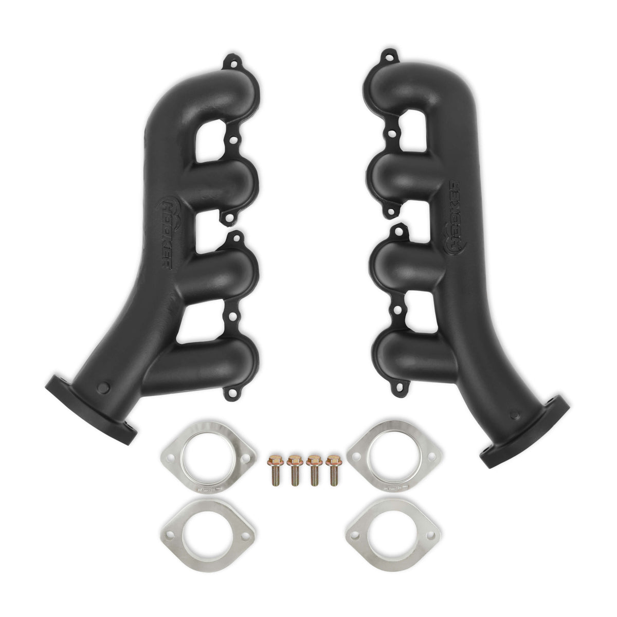 Engine & Accessories Manifold - BlackHeart - Iron - Black Ceramic-Coated - GM LS-Series - Pair