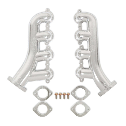 Engine & Accessories Manifold - BlackHeart - Iron - Silver Ceramic-Coated - GM LS-Series - Pair