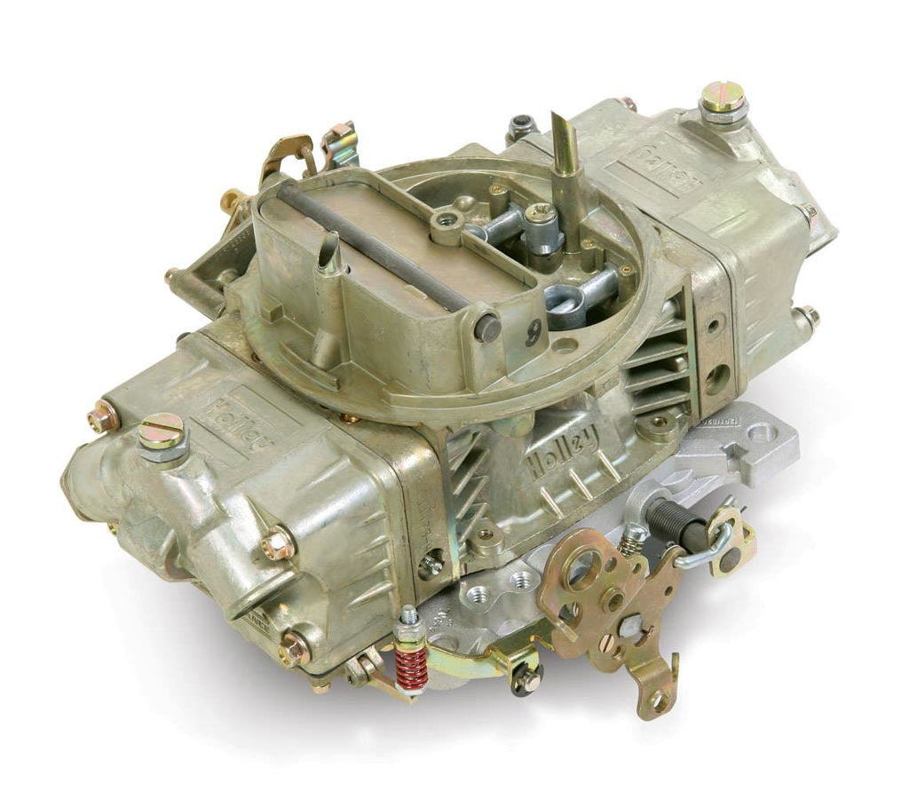 Carburetor - Double Pumper - Model 4150 - 4-Barrel - 700 CFM - Square Bore - Manual Choke - Mechanical Secondary - Dual Inlet - Aluminum - Gold Chromate - Each