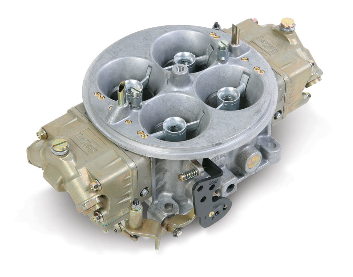 Carburetor - Model 4500 - Dominator - 4-Barrel - 1250 CFM - Dominator Flange - No Choke - Mechanical Secondary - Dual Inlet - Gold Chromate - Each