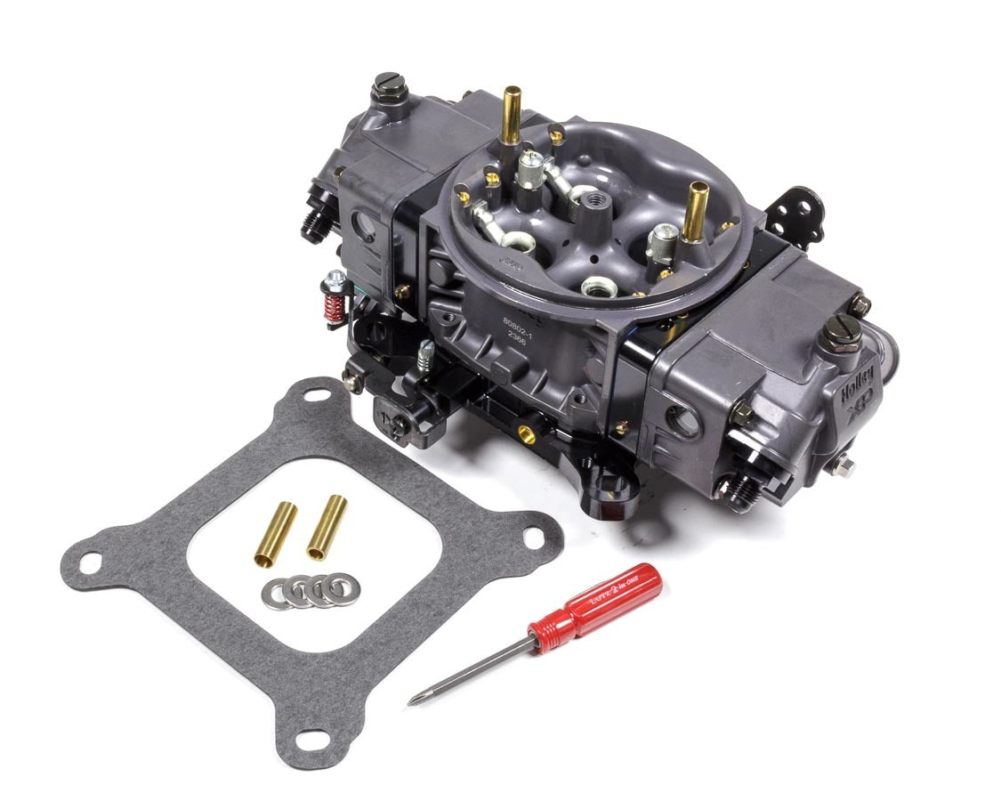 Carburetor - Ultra XP - Model 4150 - 4-Barrel - 650 CFM - Square Bore - No Choke - Mechanical Secondary - Dual Inlet - Aluminum - Black / Gray Anodized - Each