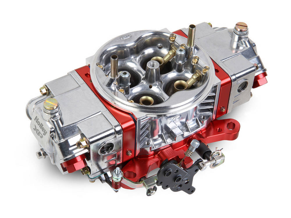 Carburetor - Ultra XP - Model 4150 - 4-Barrel - 750 CFM - Square Bore - No Choke - Mechanical Secondary - Dual Inlet - Aluminum - Red Anodized / Tumble Polished - Each