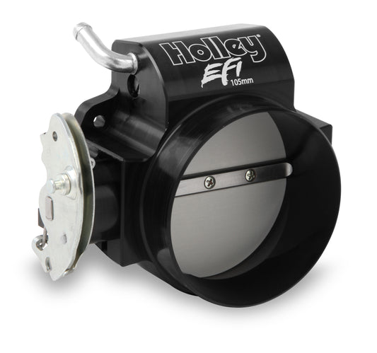 Throttle Body - Billet 105 mm Taper Bore - 4-Bolt Stock Flange - 105 mm Single Blade - Aluminum - Black Anodized - GM LS-Series - Each