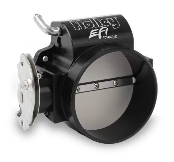 Throttle Body - Billet 105 mm Straight Bore - 4-Bolt Stock Flange - 105 mm Single Blade - Aluminum - Black Anodized - GM LS-Series - Each