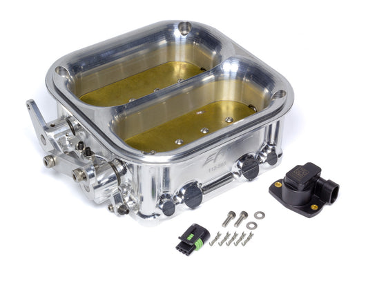 Throttle Body - Big Dual - 2550 CFM - Dominator Flange - Twin Blade - Billet Aluminum - Natural - Universal - Each