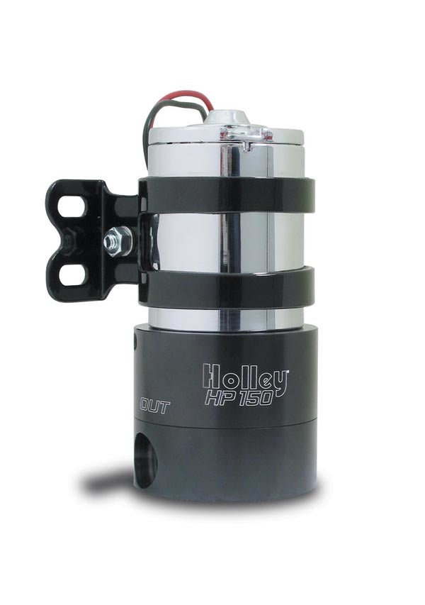 Fuel Pump - HP Series - Electric - In-Line - 140 gph at 7 psi - 3/8 in NPT Female Inlet / Outlet - Regulator - Black / Chrome - Gas / Alcohol - Each