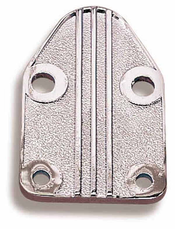 Fuel Pump Blockoff - Steel - Chrome - Chevy V8 - Each