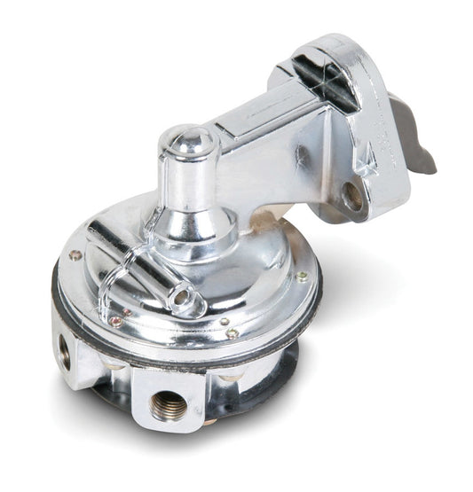 Fuel Pump - Mechanical - 80 gph - 7.8 psi - 1/4 in NPT Female Inlet / Outlet - Aluminum - Polished - Gas - Small Block Chevy - Each