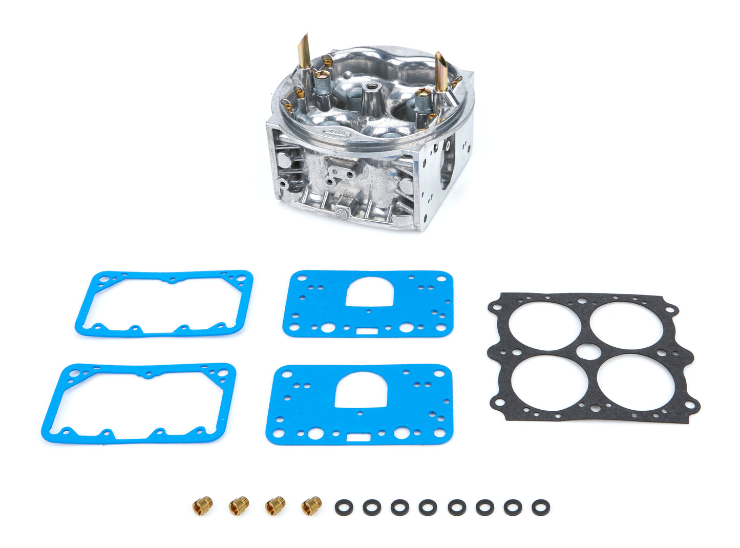 Carburetor Main Body - Retrofit - Converts Standard 4150 Carb to HP - Aluminum - Tumble Polished - Holley 650 CFM Carburetors - Kit