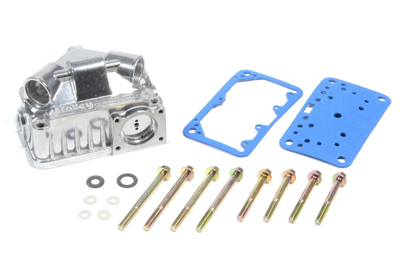 Carburetor Fuel Bowl - Secondary - Center Hung - Sight Window - Gaskets / Hardware Included - Aluminum - Tumble Polished - Holley 4500 Carburetors - Each