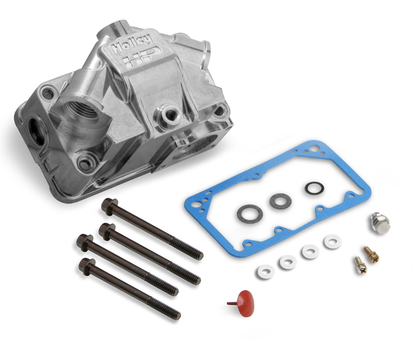 Carburetor Fuel Bowl - Ultra XP - Secondary - Center Hung - Sight Window - Gaskets / Hardware Included - Aluminum - Tumble Polished - Holley 4150 / 4160 / 4500 Carburetors - Each