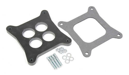 Carburetor Spacer - 0.5 in Thick - 4 Hole - Square Bore - Phenolic - Black - Each