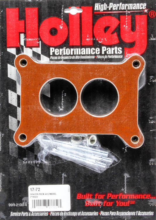 Carburetor Spacer - 1 in Thick - 2 Hole - 2-Barrel Flange - Gaskets / Hardware Included - Phenolic - Natural - Each