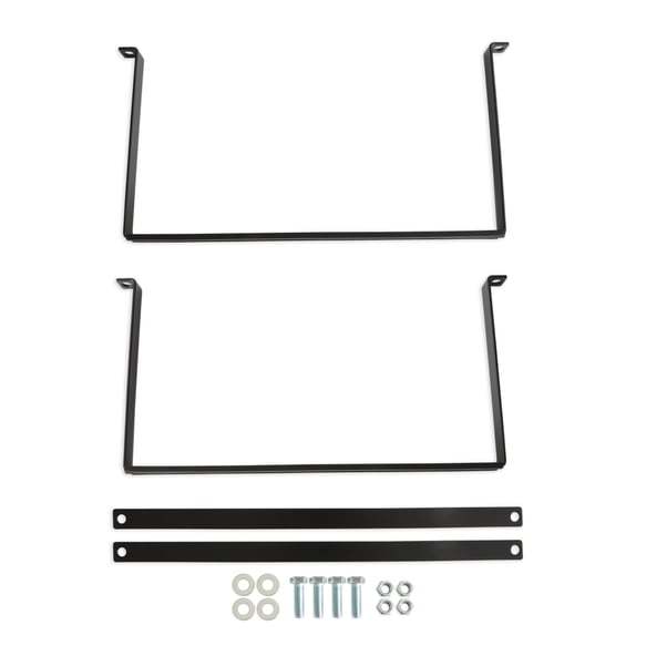 Fuel Cell Bracket - 17.125 in Wide x 8.75 in Tall - Steel - Black Paint - Holley Aluminum 10 gal Cells - Kit