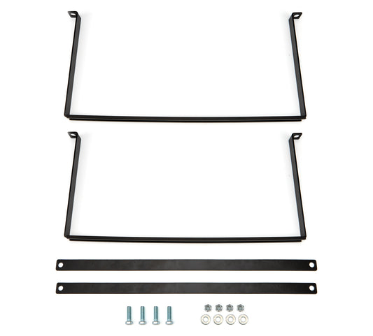 Fuel Cell Bracket - 21.25 in Wide x 9.75 in Tall - Steel - Black Paint - Holley Aluminum 20 gal Cells - Kit