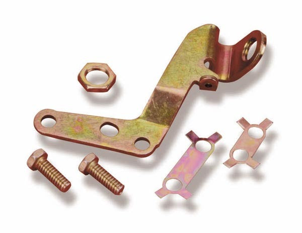 Carb Solenoid Bracket - Dashpot - Steel - Cadmium - Holley 4010 / 4011 / 4150 / 4160 Carburetors - Kit