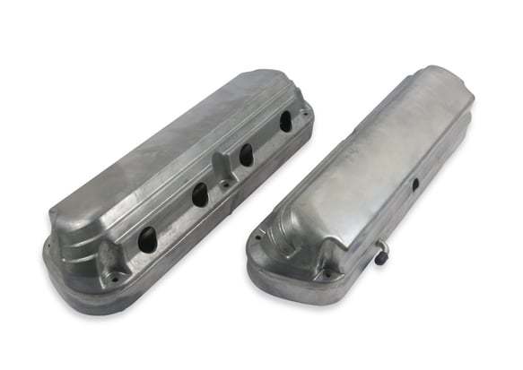 Valve Cover - Tall - Baffled - Hidden Coils - 2-Piece - Aluminum - Natural - GM LS-Series - Pair