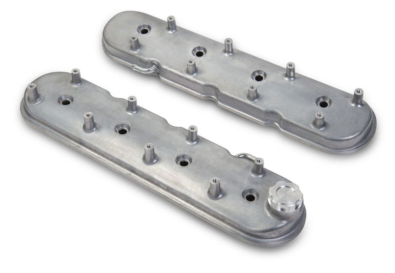 Valve Cover - Stock Height - Baffled - Coil Mounting Bosses - Aluminum - Natural - GM LS-Series - Kit