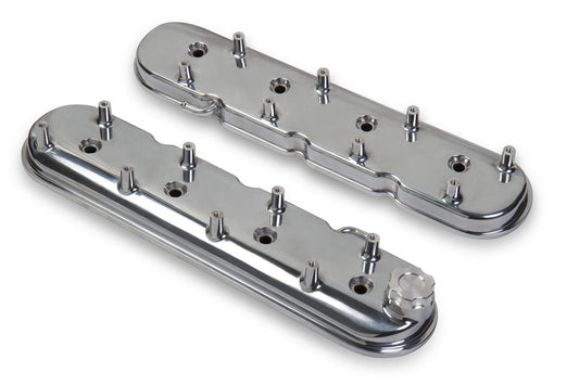 Valve Cover - Stock Height - Baffled - Coil Mounting Bosses - Aluminum - Polished - GM LS-Series - Kit