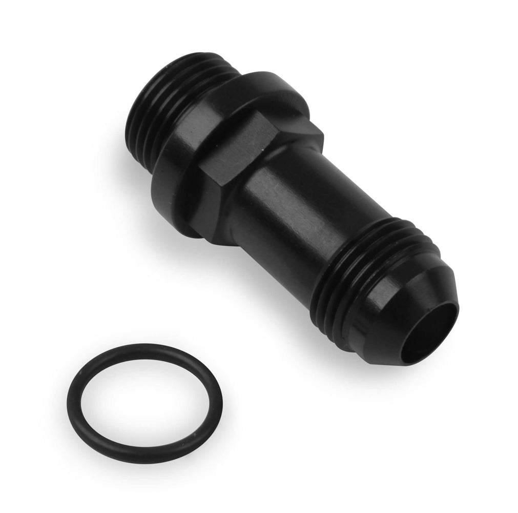 Fitting - Adapter - Straight - 8 AN Male to 8 AN Male O-Ring - Aluminum - Black Anodized - Each