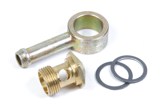 Fitting - Adapter Banjo - Straight - 5/16 in Hose Barb to 9/16-24 in Banjo - Brass - Natural - Each