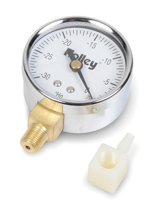 Vacuum Gauge - 0-30 in Hg - Mechanical - Analog - 2 in Diameter - White Face - Each