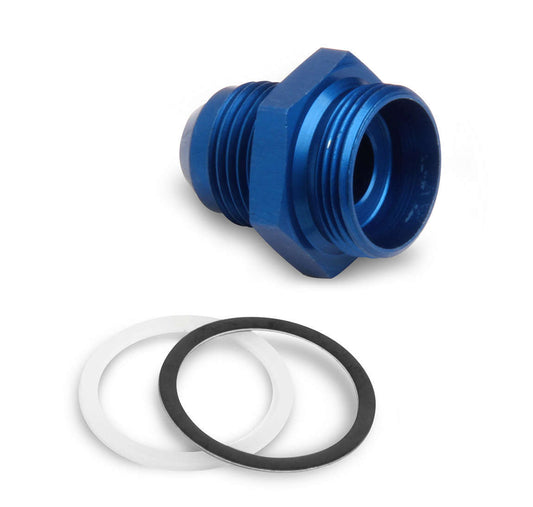 Fitting - Adapter - Straight - 8 AN Male to 7/8-20 in Male - Washer - Aluminum - Blue Anodized - Each