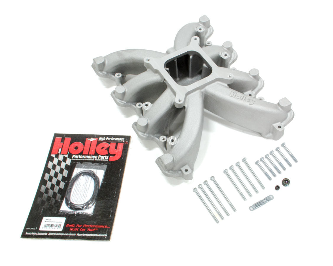 Intake Manifold - LS Mid-Rise Carb - Square Bore - Single Plane - Aluminum - Natural - LS3 / L92 - GM LS-Series - Each