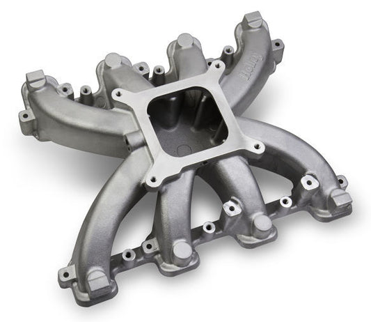 Intake Manifold - LS Mid-Rise Carb - Square Bore - Single Plane - Aluminum - Natural - LS1 / LS2 / LS6 - GM LS-Series - Each