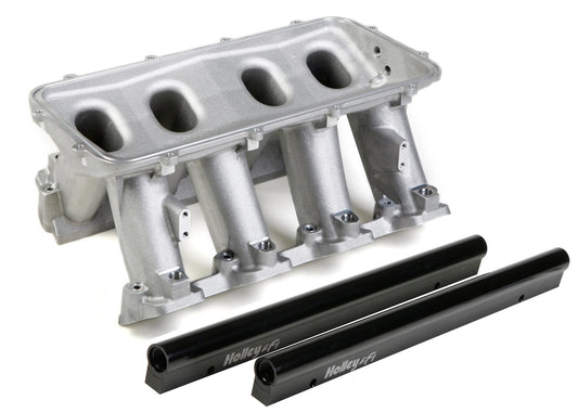 Intake Manifold - Hi Ram - Base Only - Fuel Rails Included - Aluminum - Natural - Cathedral Port Heads - GM LS-Series - Each