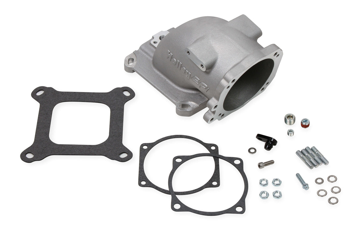 Intake Elbow - 105 mm Max Throttle Body - Aluminum - Natural - GM LS-Series Throttle Body to Square Bore Mounting Flange - Universal - Each