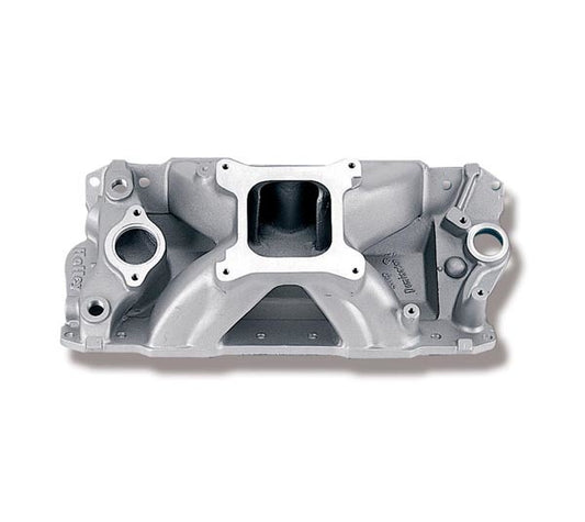 Intake Manifold - Strip Dominator - Square Bore - Single Plane - Aluminum - Natural - Small Block Chevy - Each