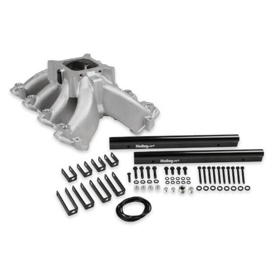 Intake Manifold - Single-Plane Race - Square Bore - Single Plane - Aluminum - Natural - LS1 / LS2 / LS6 - GM LS-Series - Kit