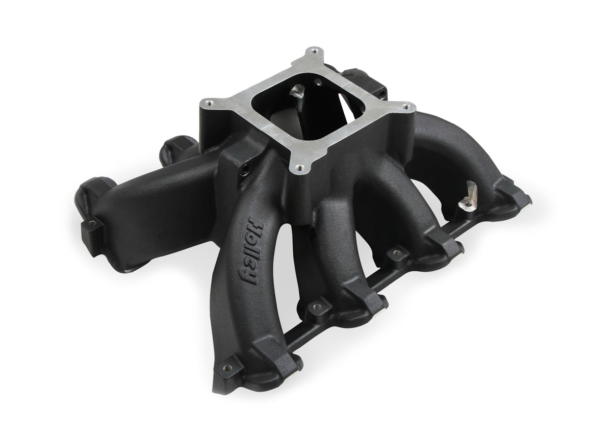 Intake Manifold - LS Split - Square Bore - Single Plane - Aluminum - Black Ceramic - LS1 / LS2 / LS6 - GM LS-Series - Each