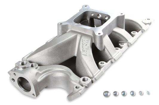 Intake Manifold - Square Bore - Single Plane - Rectangle Port - Aluminum - Natural - Small Block Ford - Each