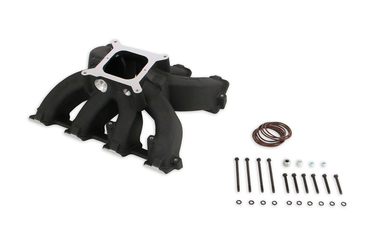 Intake Manifold - Single-Plane Race - Square Bore - Single Plane - Aluminum - Black Ceramic - LS3 / L92 - GM LS-Series - Kit