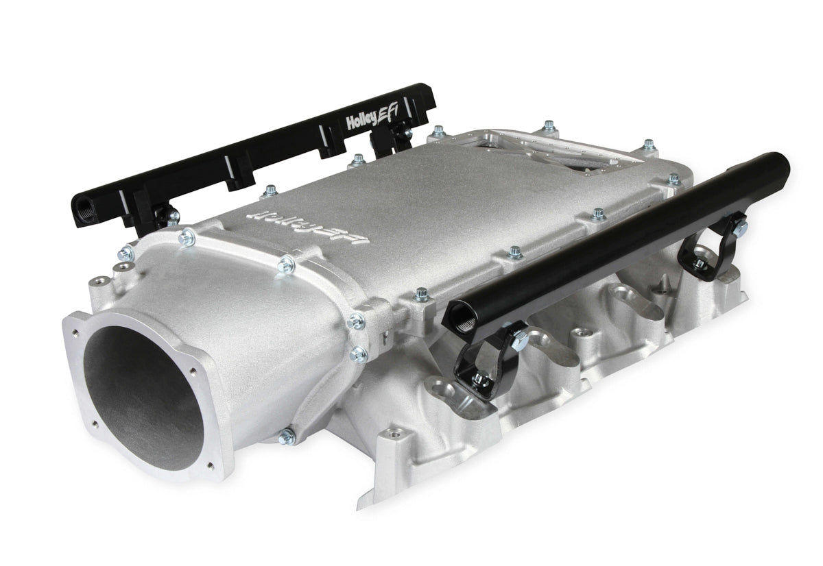 Intake Manifold - Ultra Lo-Ram - 105 mm Throttle Body Flange - Fuel Rails Included - Multi Port - Aluminum - Natural - GM LS-Series - Kit