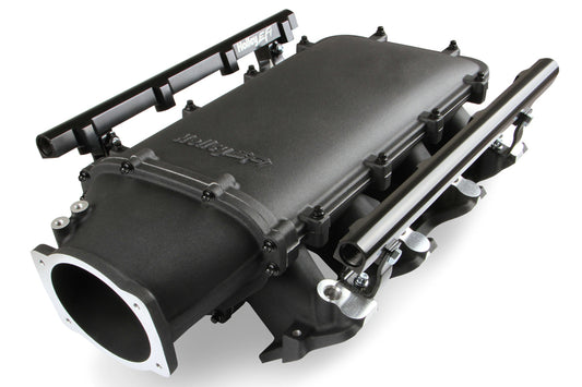 Intake Manifold - Ultra Lo-Ram - 105 mm Throttle Body Flange - Fuel Rails Included - Multi Port - Aluminum - Black Paint - GM LS-Series - Kit