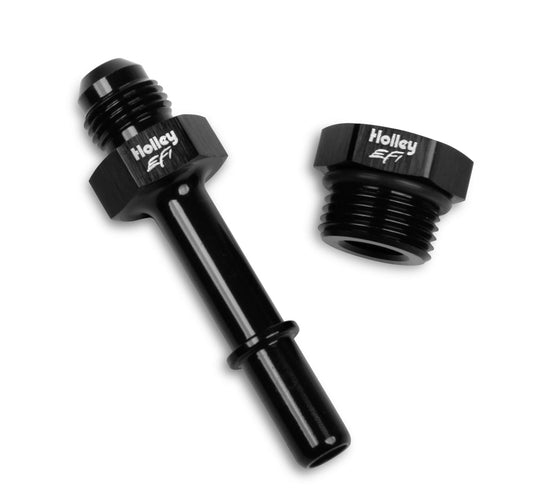 Fitting - Adapter - Straight - 6 AN Male to 3/8 in Male quick Connect - Aluminum - Black Anodized - Each