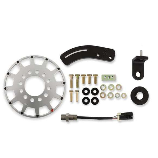 Crank Trigger Kit - Flying Magnet - Trigger Wheel / Pickup - Bracket / Hardware - 7 in Balancer - Silver - Small Block Chevy - Kit