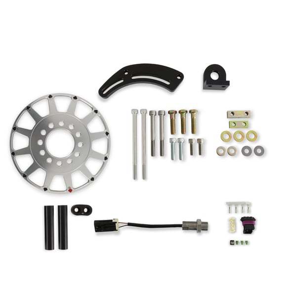 Crank Trigger Kit - Flying Magnet - Trigger Wheel / Pickup - Bracket / Hardware - 8 in Balancer - Silver - GM LS-Series - Kit