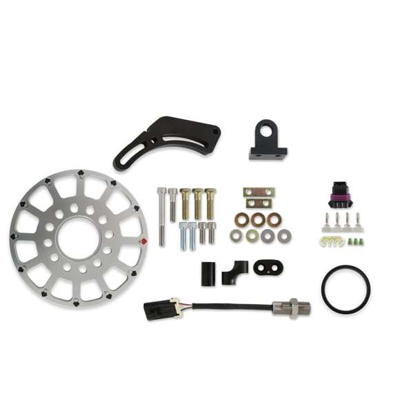 Crank Trigger Kit - Flying Magnet - Trigger Wheel / Pickup - Bracket / Hardware - 7.25 in Balancer - Silver - GM LS-Series - Kit