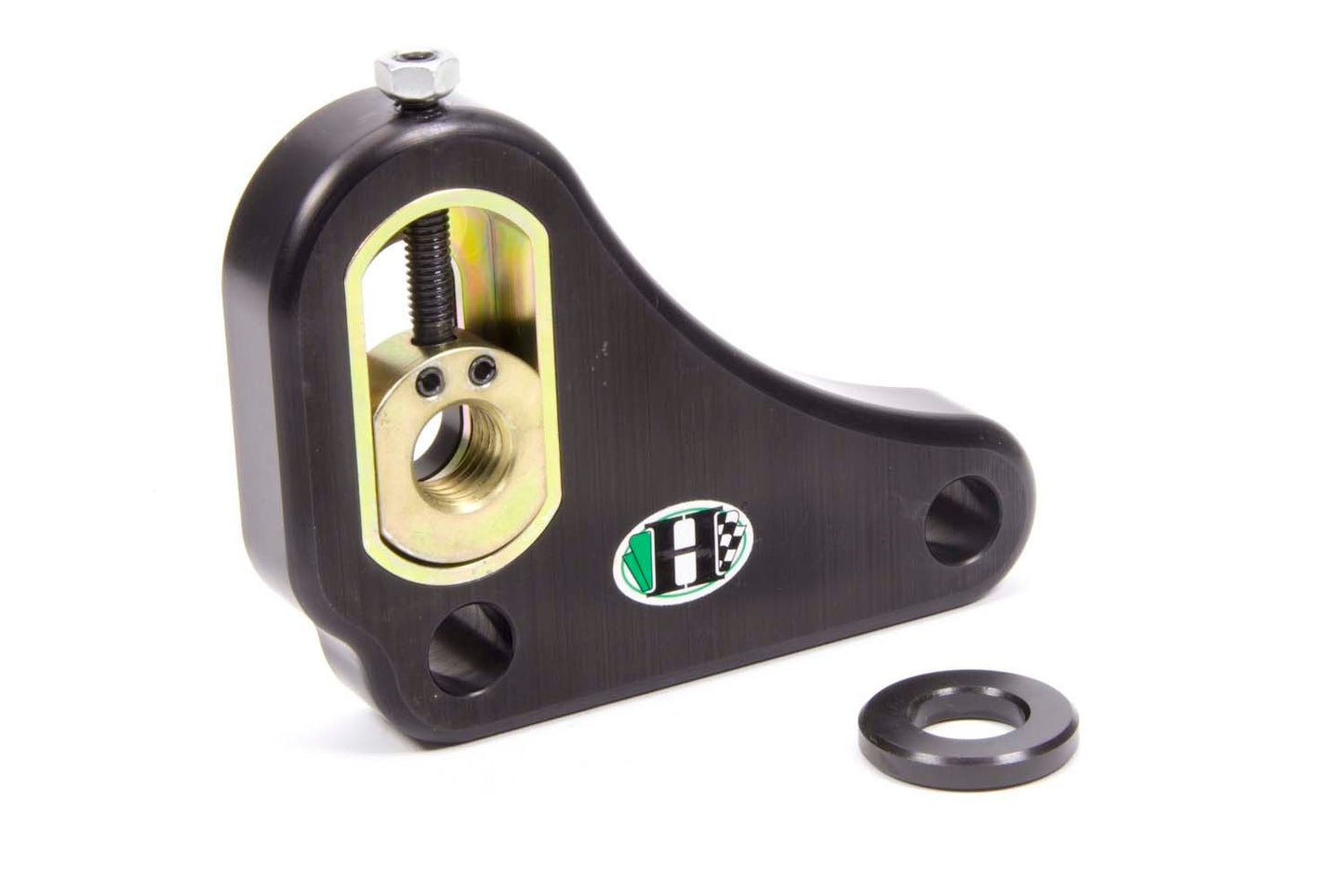 Trailing Arm Bracket - Passenger Side - Frame Mount - Low Profile - Bolt-On - Adjustable - Aluminum - Black Anodized - Each