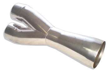 Engine & Accessories Y-Pipe - 3-1/2 in Inlets - 5 in Outlet - Steel - Gray Paint - Each