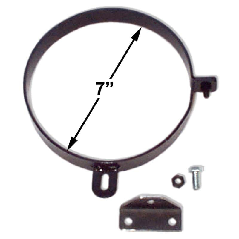 Engine & Accessories Hanger - Clamp-On - 7 in Diameter - Steel - Black Paint - Howe 2 into 1 Muffler - Each