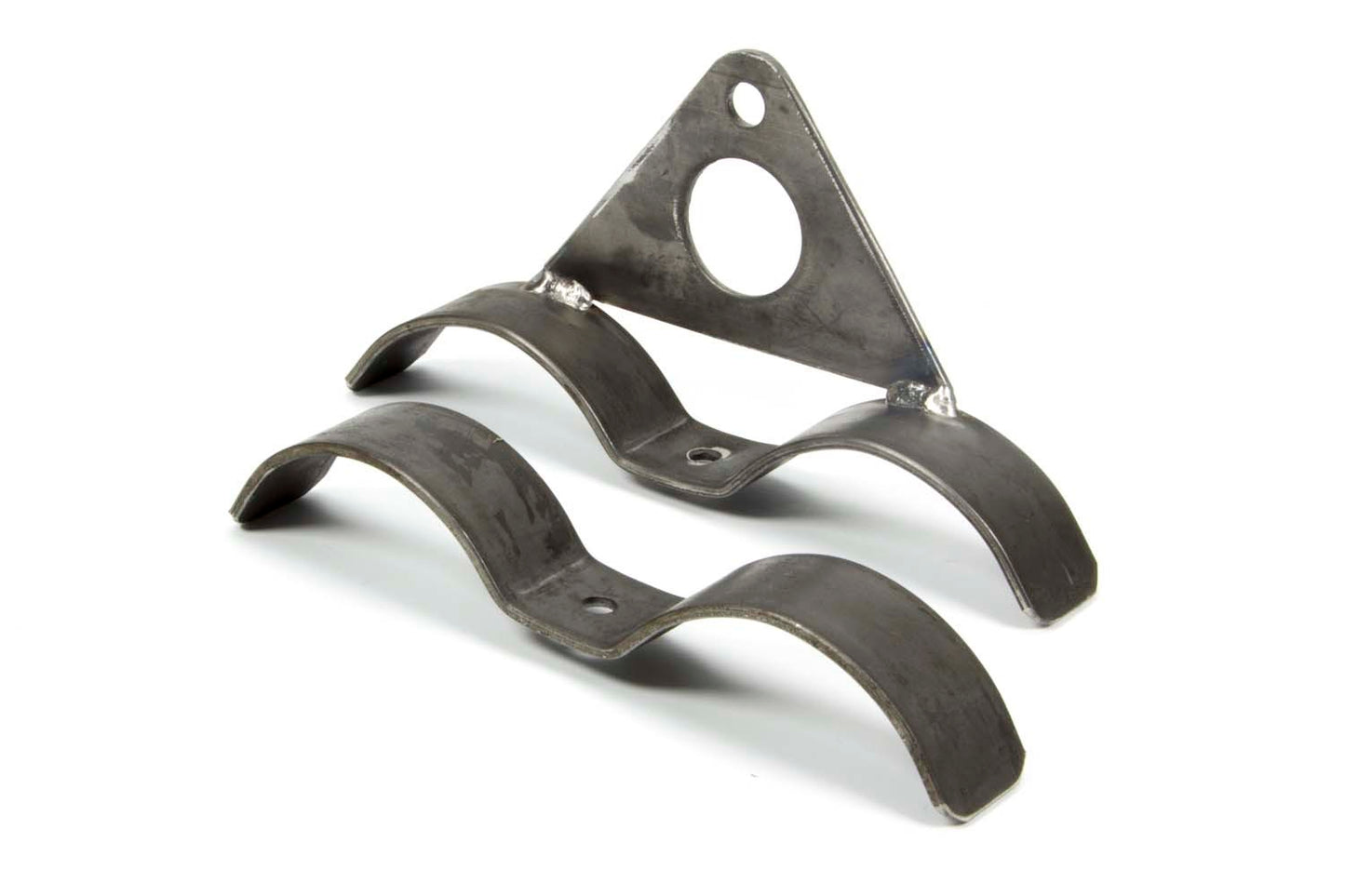 Engine & Accessories Hanger - Clamp-On - Dual 3-1/2 in Diameter Pipe - Clamp-On - Steel - Zinc Oxide - Howe Double Barrel Muffler / Y Pipe / X Pipe - Each