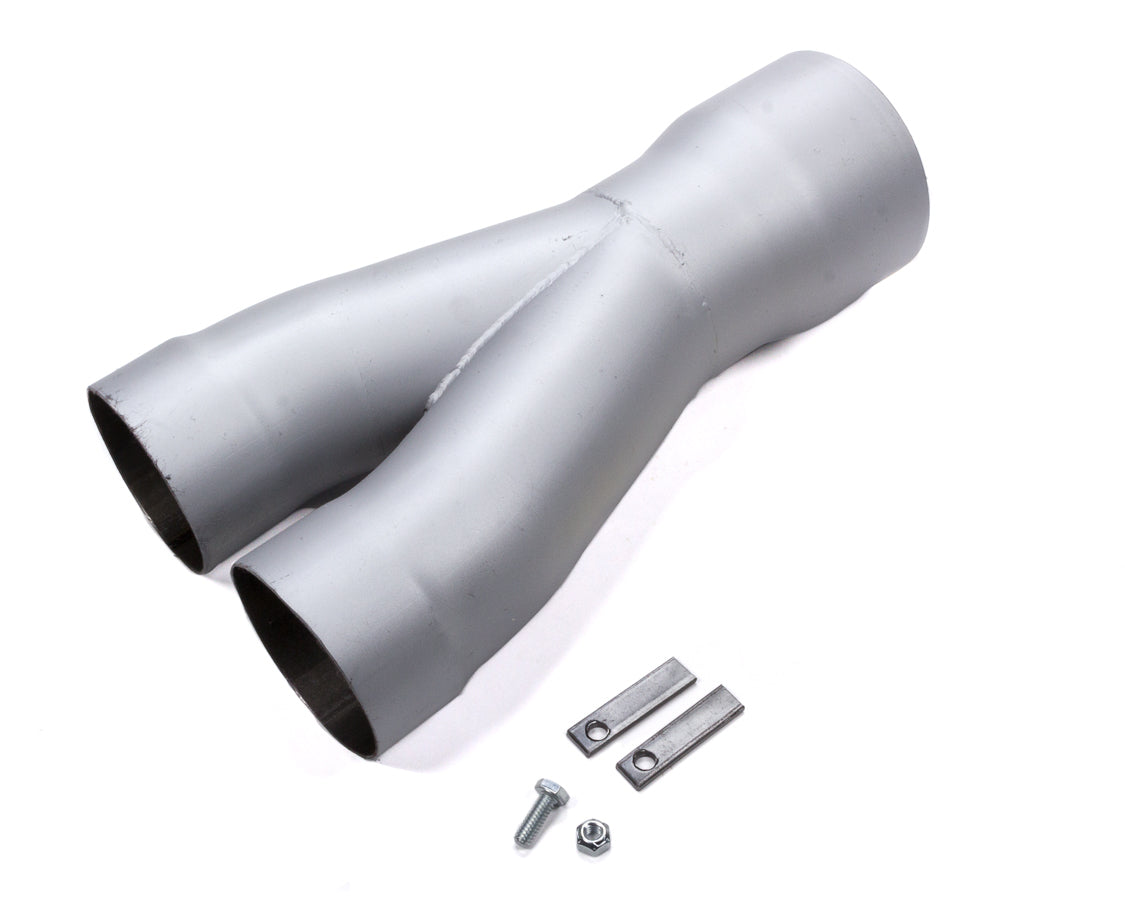 Engine & Accessories Y-Pipe - 3 in Inlets - 4 in Outlet - Steel - Gray Paint - Each
