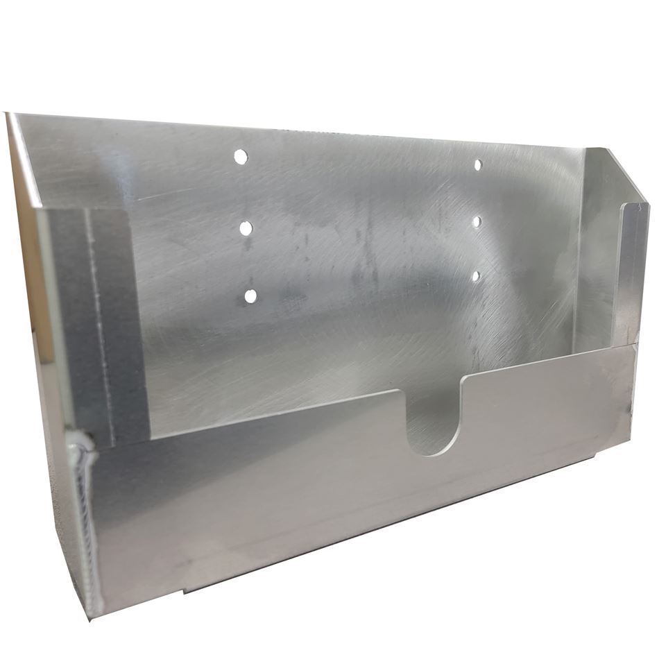 Hero Card Tray - Rear Spoiler / Bumper Mount - 10 in Long - 8 in Tall - Aluminum - Natural - Each