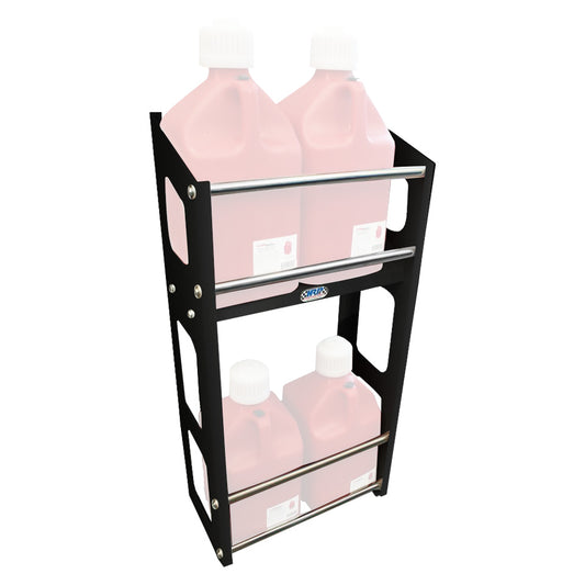 Utility Jug Rack - 4 Bay - 21.25 x 44 x 12 in - Aluminum - Black Powder Coat - Each